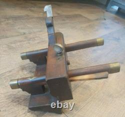 Antique Trade Mark Wood & Metal Brass Plow Plane Moulding Woodworking Tools