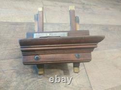 Antique Trade Mark Wood & Metal Brass Plow Plane Moulding Woodworking Tools