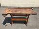 Antique Vintage Carpenter Woodworking Bench Maple with Vise