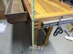 Antique Vintage Primitive Decor Woodworking Carpenters Bench Table