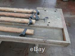 Antique Vintage Primitive Steampunk Decor Woodworking Carpenters Bench Table