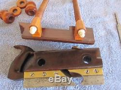 Antique Vintage Rosewood Ivory Brass & Steel Screw Arm Plow Woodworking Plane