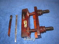 Antique Vintage Rosewood Steel & Brass Screw Arm Plow Woodworking Plane & Tool