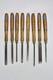 Antique Vintage SET of 8 MARPLES WOOD WORKING LATHE CHISELS TOOLS #07675