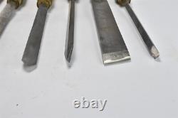 Antique Vintage SET of 8 MARPLES WOOD WORKING LATHE CHISELS TOOLS #07675