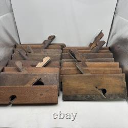 Antique Vintage Wooden Molding Planes Lot of 16 Mixed Makers Woodworking Tools