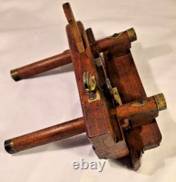 Antique W. Greenslade Bristol Wooden Plough Plane Brass Woodworking Tool