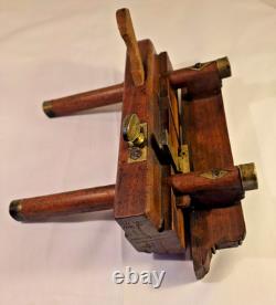 Antique W. Greenslade Bristol Wooden Plough Plane Brass Woodworking Tool
