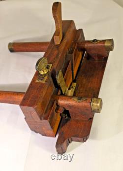 Antique W. Greenslade Bristol Wooden Plough Plane Brass Woodworking Tool