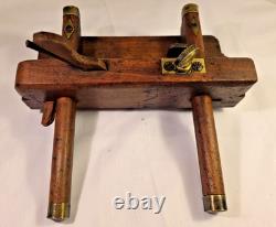 Antique W. Greenslade Bristol Wooden Plough Plane Brass Woodworking Tool