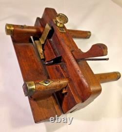 Antique W. Greenslade Bristol Wooden Plough Plane Brass Woodworking Tool