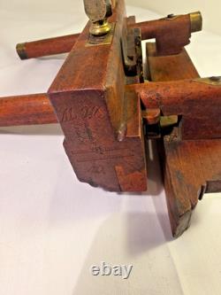 Antique W. Greenslade Bristol Wooden Plough Plane Brass Woodworking Tool