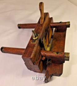 Antique W. Greenslade Bristol Wooden Plough Plane Brass Woodworking Tool