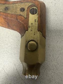 Antique Ward & Payne Wooden Brass Button Chuck Brace Vintage Hand Drill Tool