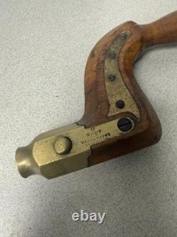 Antique Ward & Payne Wooden Brass Button Chuck Brace Vintage Hand Drill Tool