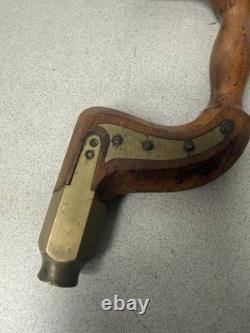 Antique Ward & Payne Wooden Brass Button Chuck Brace Vintage Hand Drill Tool