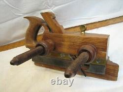 Antique Way and Sherman Rosewood Screw Arm Plow Plane Woodworking
