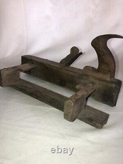 Antique Wedge Arm Wooden Plow Plane Carpenter's Woodworking Tool Primitive Look