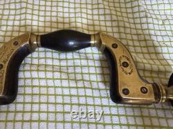 Antique William Marples Ultimatum Bit Brace Brass Ebony Majestys Fell. Sheffield