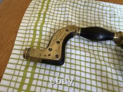 Antique William Marples Ultimatum Bit Brace Brass Ebony Majestys Fell. Sheffield