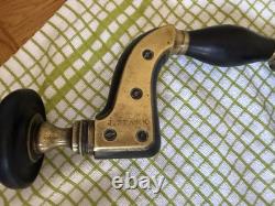 Antique William Marples Ultimatum Bit Brace Brass Ebony Majestys Fell. Sheffield