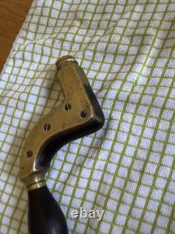 Antique William Marples Ultimatum Bit Brace Brass Ebony Majestys Fell. Sheffield