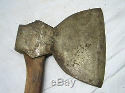 Antique Wm. Beatty & Son Broad Squaring Hewing Axe Lumber Woodworking Tool B