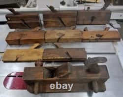 Antique Wood Molding Planes LOT of 9 Wood Working Tools