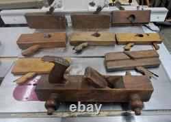 Antique Wood Molding Planes LOT of 9 Wood Working Tools