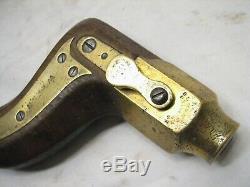 Antique Wooden Brass Plated Brace Bloomer Philipps Woodworking Tool Drill Patent