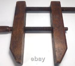 Antique Wooden Parallel Clamp Woodworkers (circa 1860) M. Aldrich Lowell Mass