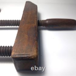 Antique Wooden Parallel Clamp Woodworkers (circa 1860) M. Aldrich Lowell Mass