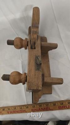 Antique Wooden Plow Plane Sharpless Cheltenham 1850 Hand Tool Woodworking