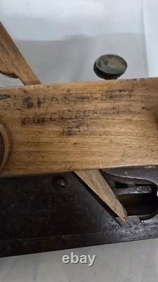 Antique Wooden Plow Plane Sharpless Cheltenham 1850 Hand Tool Woodworking