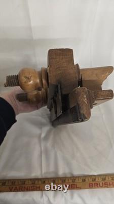 Antique Wooden Plow Plane Sharpless Cheltenham 1850 Hand Tool Woodworking
