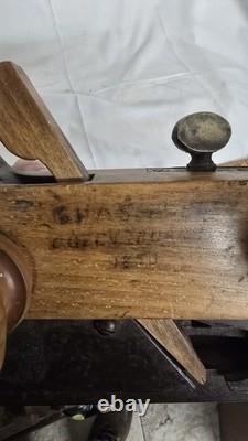 Antique Wooden Plow Plane Sharpless Cheltenham 1850 Hand Tool Woodworking