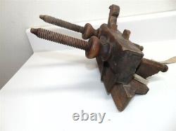 Antique Wooden Screw Arm Plough Plane Woodworking Tool Vintage