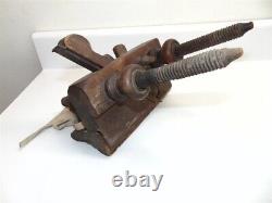 Antique Wooden Screw Arm Plough Plane Woodworking Tool Vintage