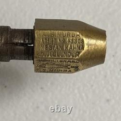 Antique Wooden Woodworking Bow Drill With Brass Collet style chuck