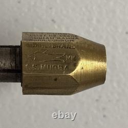 Antique Wooden Woodworking Bow Drill With Brass Collet style chuck