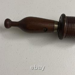 Antique Wooden Woodworking Bow Drill With Brass Collet style chuck
