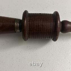 Antique Wooden Woodworking Bow Drill With Brass Collet style chuck
