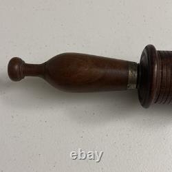 Antique Wooden Woodworking Bow Drill With Brass Collet style chuck