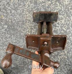 Antique Woodworking Under Mount Bench Vise 7 Jaws