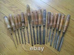 Antique Woodworking Woodcarving Tools -17 Carving Chisels Buck Bros