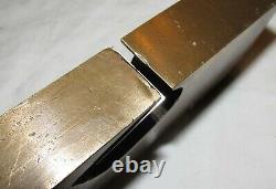 Antique brass shoulder plane with wooden infills old woodworking tool plane