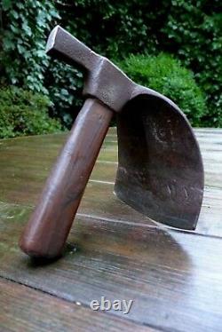 Antique carving carpenter adze woodworking tool stamped marker logo very rare