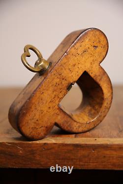 Antique hand router wood working tool plane brass handle marked C Walda vintage