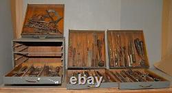 Antique pattern maker tool chest woodworkers collectible early saw drill hammer