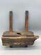 Antique wood working tool plane g mills brass fittings stamped 8x9x4 READ
